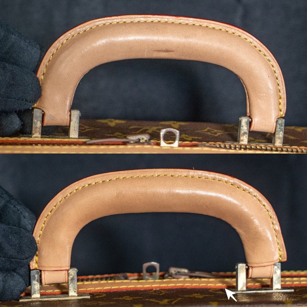 LOUIS VUITTON Monogram Canvas Suitcase - NEW LEATHER - VINTAGE TREASURE - Picture 11 of 16